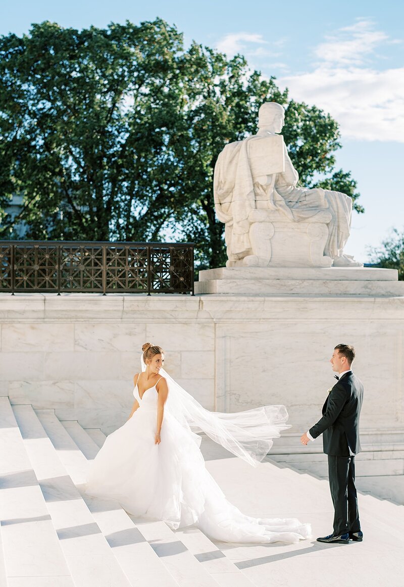 Bride and groom posing