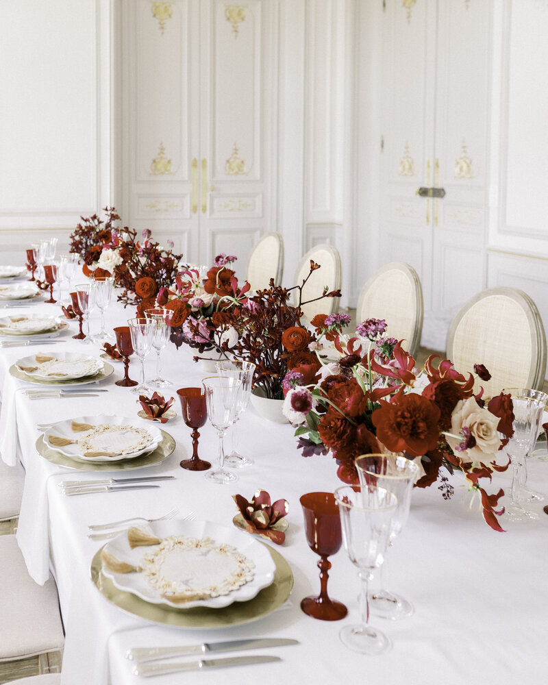 Chateau de Nainville Wedding Table Red