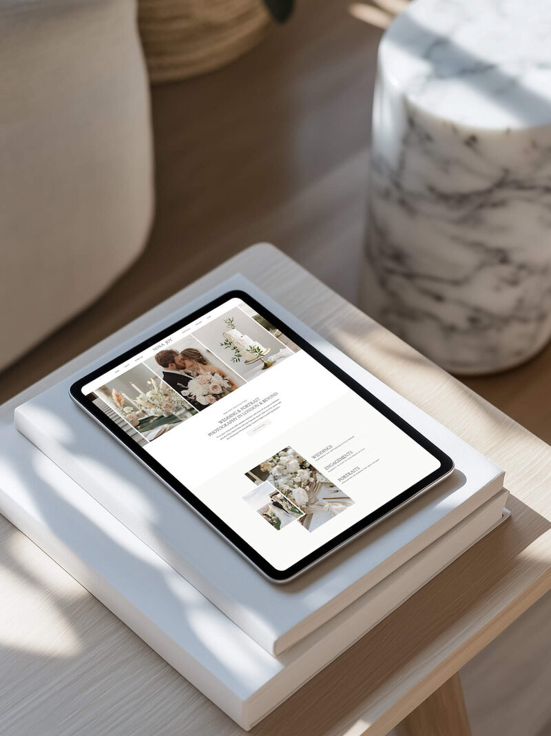 Mockup of Showit website template for photographers