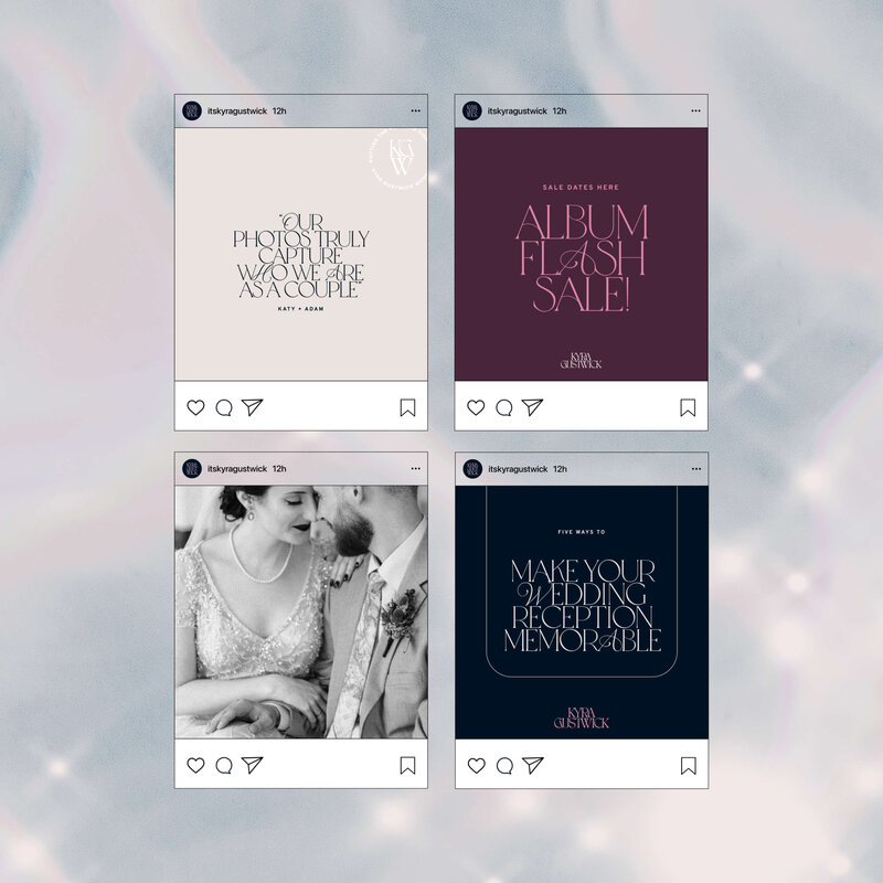 Luxury wonderland themed Instagram post templates by Hello Magic Studio.