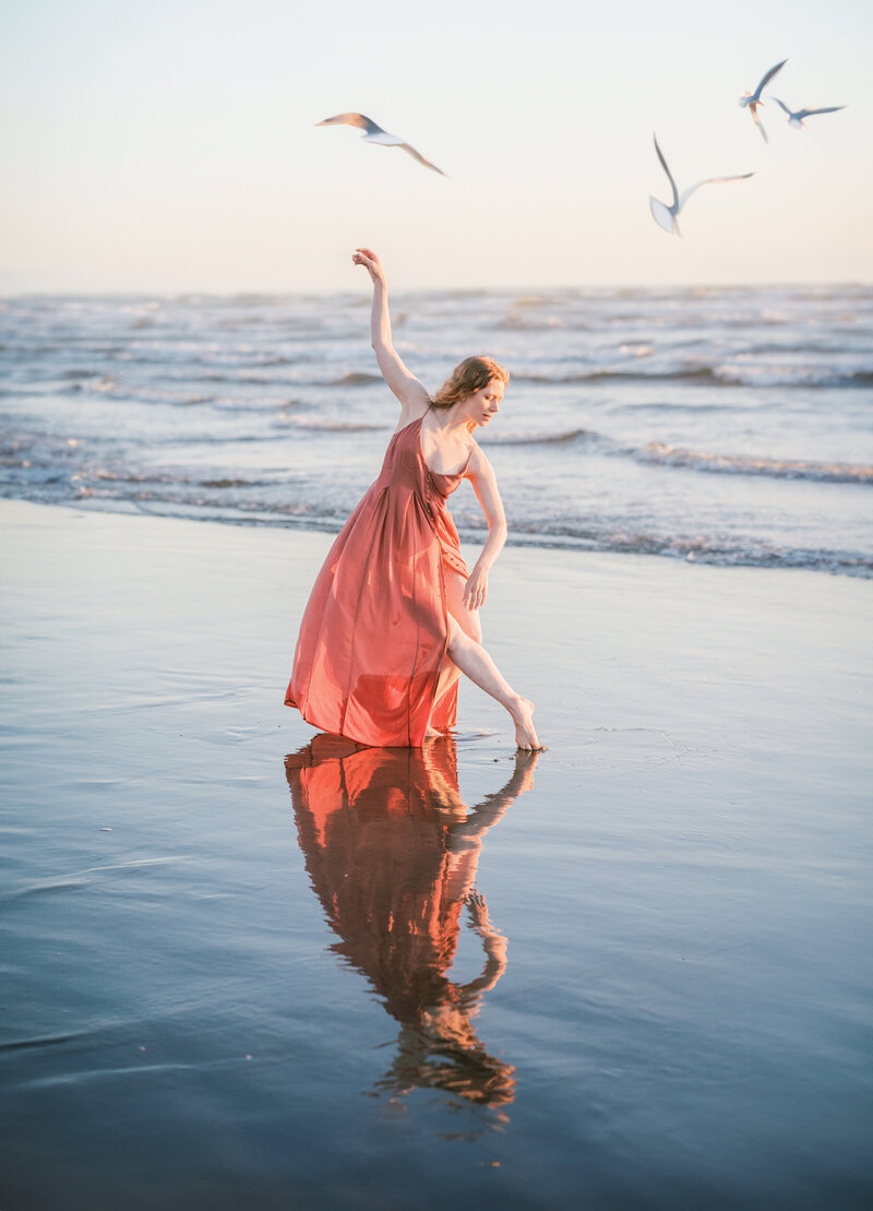 beach reflection dance photography - madison wisconsin