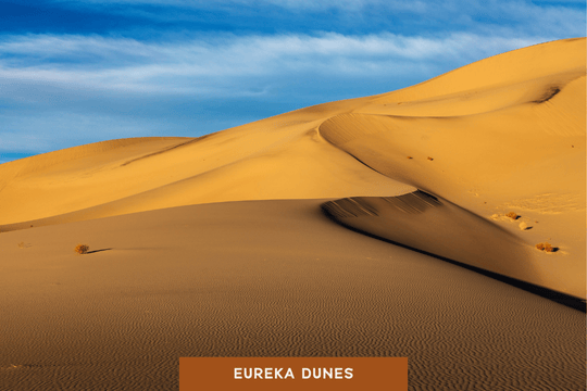 Eureka Sand Dunes with a bright blue sky in Death Valley