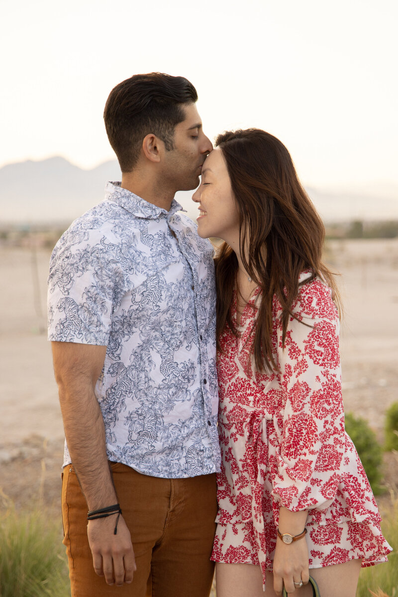 engaged couple embracing during their engagement shoot with  alexis dean photography