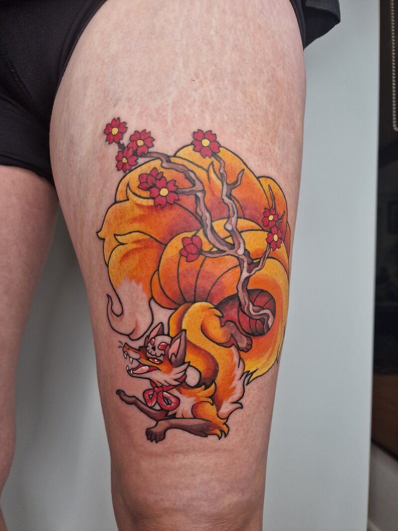 neo-trad-fox-tattoo