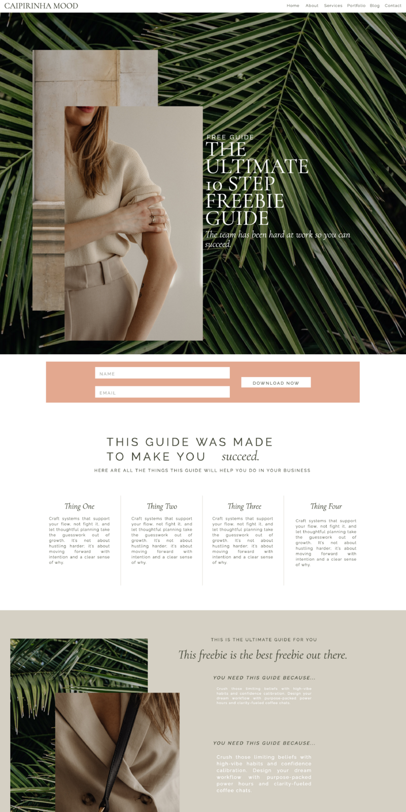 The Caipirinha Mood Website Template is the perfect website template for marketing agencies, virtual assistants, social media manager, designers, artists and other creative service providers. This is a fully customizable SHOWIT template designed to engage your target audience and get you more clients.
