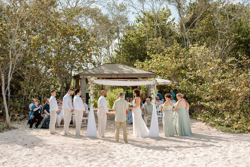 A cruise wedding ceremony on the beach in Cozumel