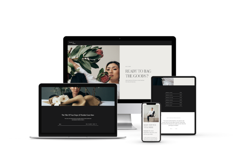 Free one page Showit website template