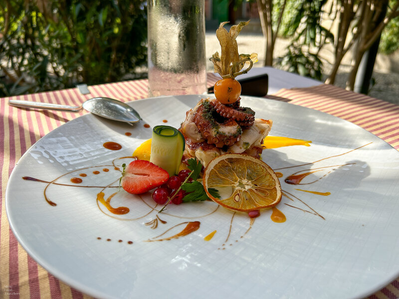 Octopus starter at Ristorante Al Prato in Varenna, Italy