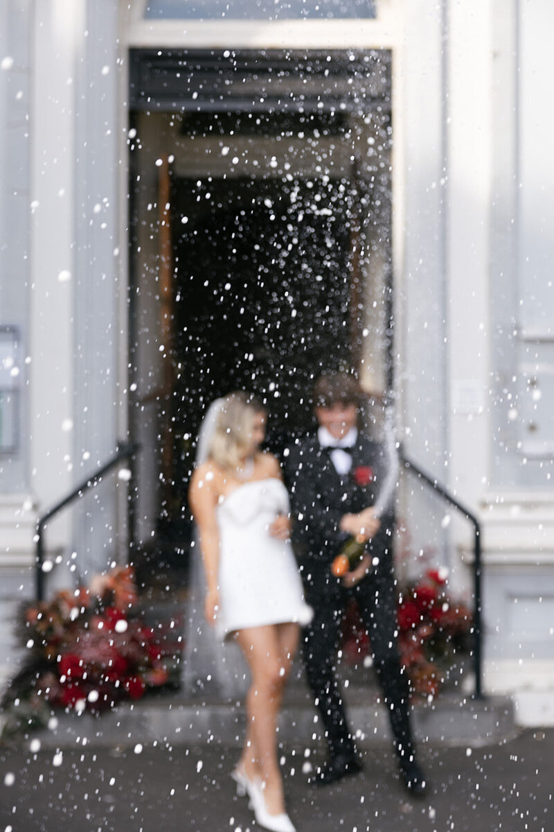 elegant, sophisticated couple on their wedding day 