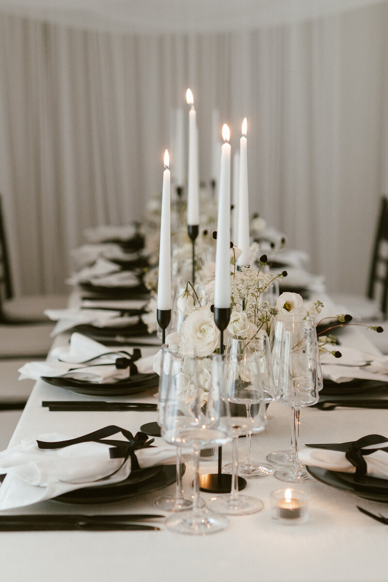 Sibley Events and Design - Black and White Tablescape