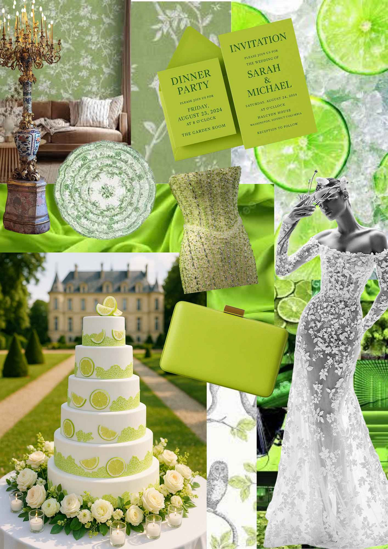 The ultimate lime yellow wedding trend color for luxury destination weddings