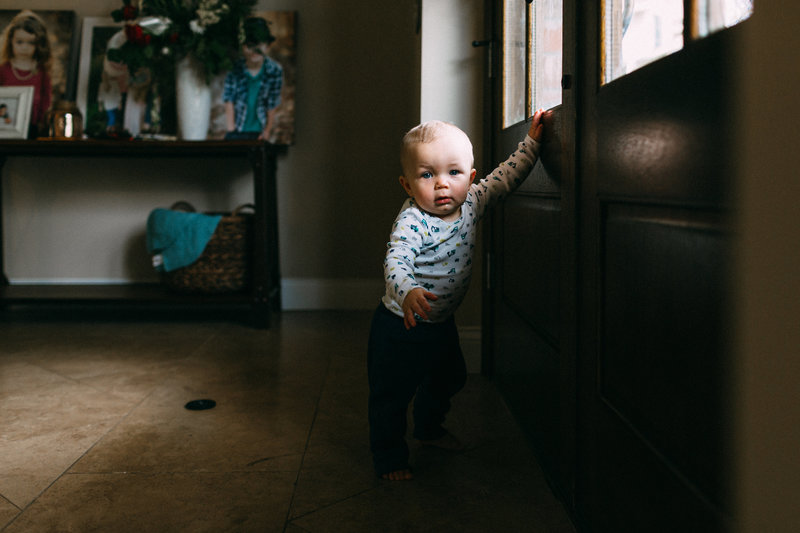 Baby walking for the first time