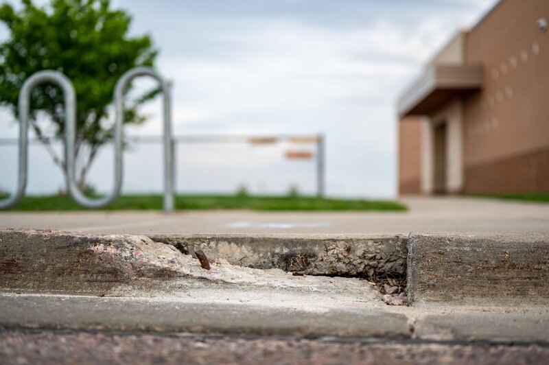 Sidewalk damage due to tree roots