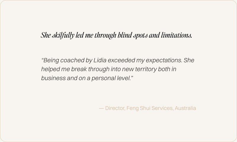 Testimonial image about combining astrology and coaching with Lidia Ranieri.