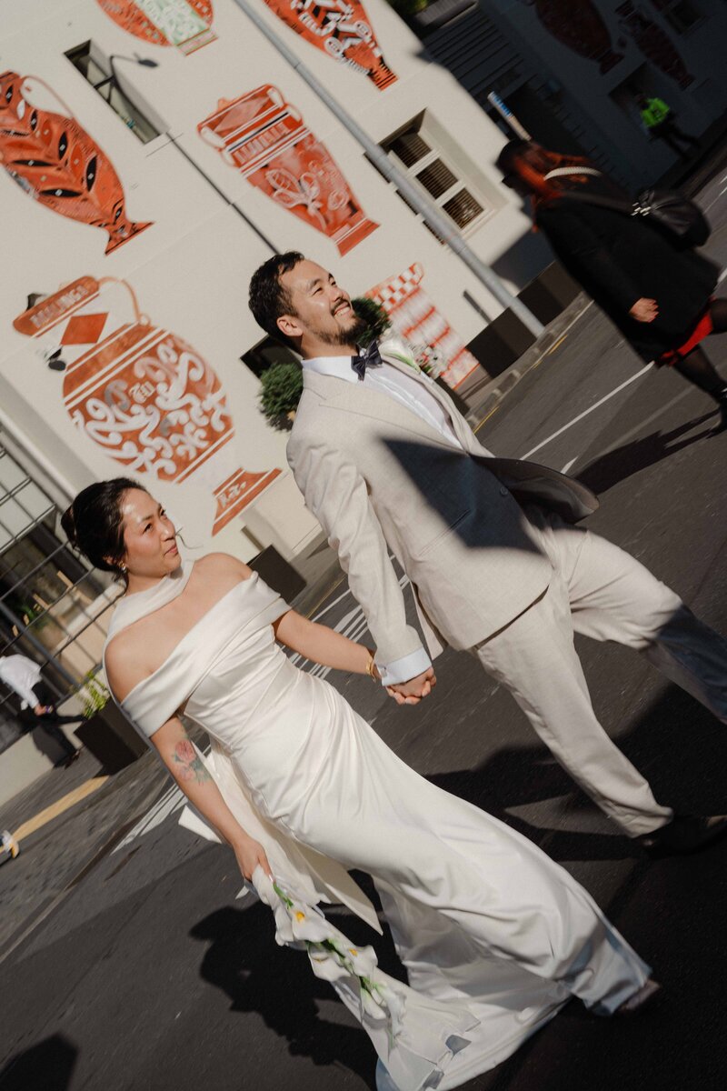 editorial couples photo at hotel britomart intimate wedding in auckland