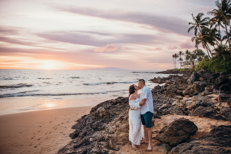 Maui Elopement Photographer captures sunset bridal portraits after maui elopement