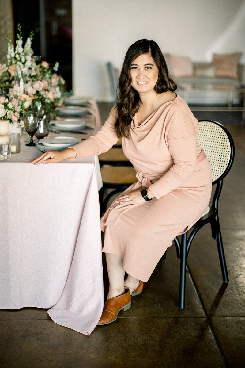 Beautiful photo of Rachelle, owner and principal of Radiant Love Events