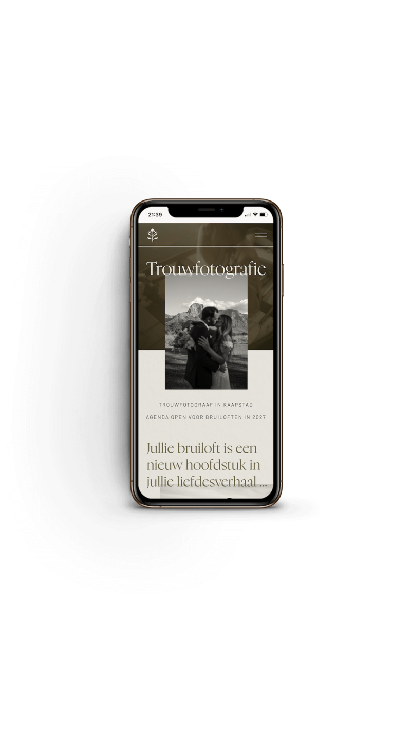 Moody Showit template voor fotografen iPhone