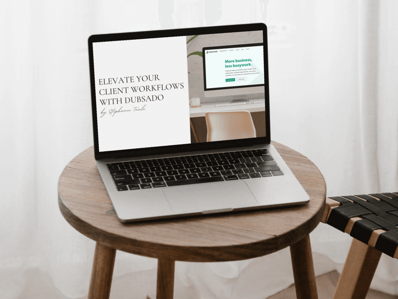 Elevate your client workflow with Dubsado Training - Product Images - Cover Page by The Streamlined Creative by Stephanie Taale - Business Coach, Client Experience and Systems Strategist for brand and website designers