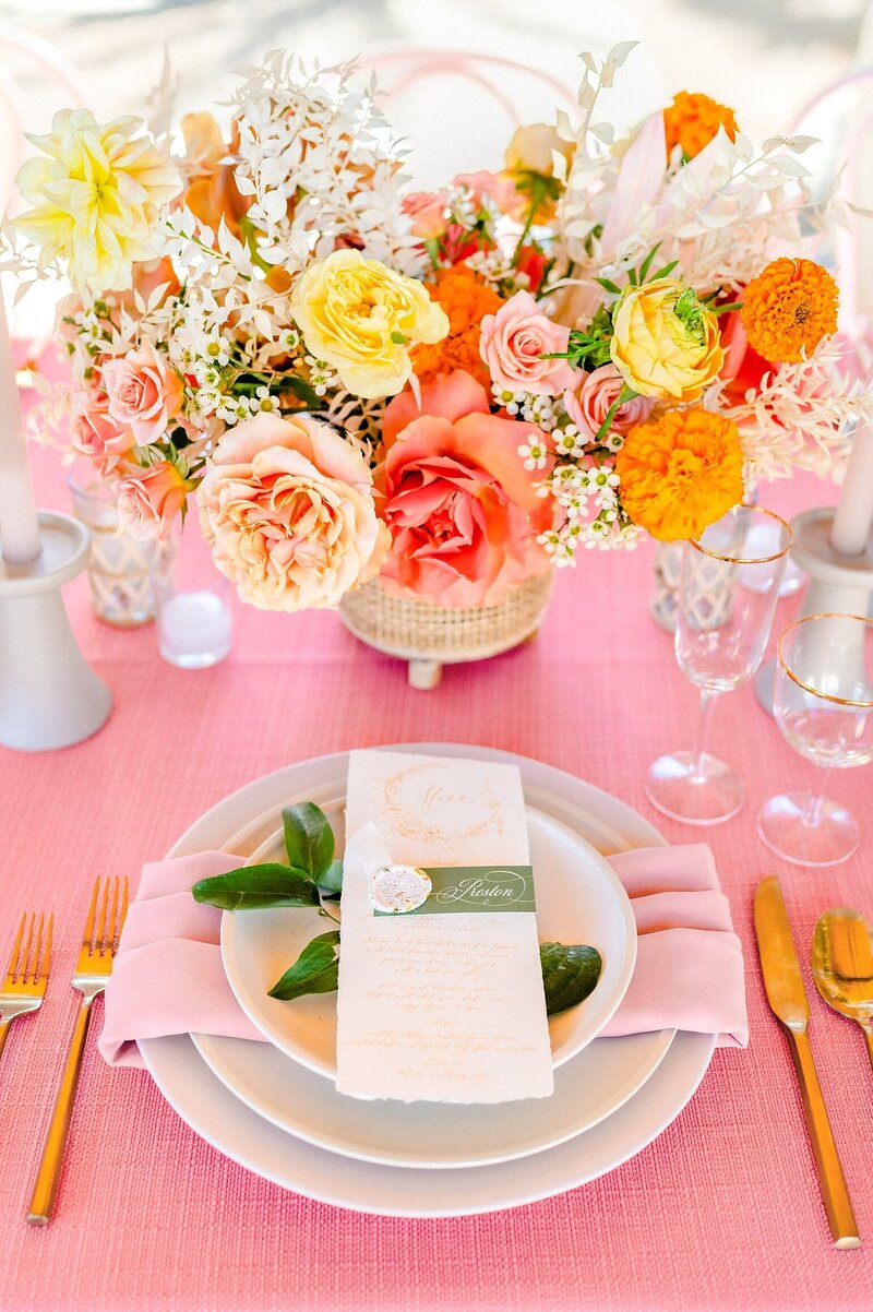 Colorful Wedding Reception Decor and Florals