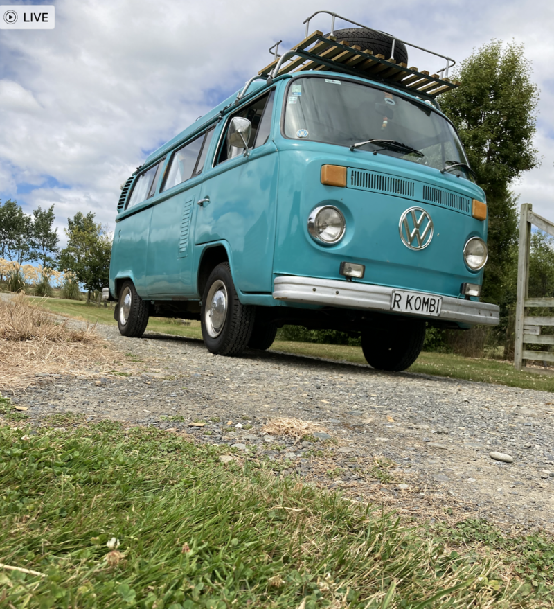 Review from Coralie of Tahiti, pictured in front of Rhonda, kombi van