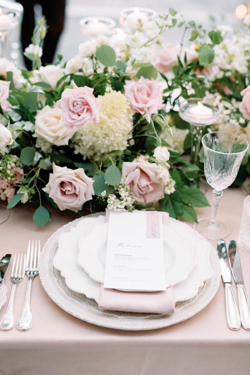 Modern Romantic Pink Gold Pastel Roses Reception Decor at Graydon Hall Manor Toronto Jacqueline James Photography