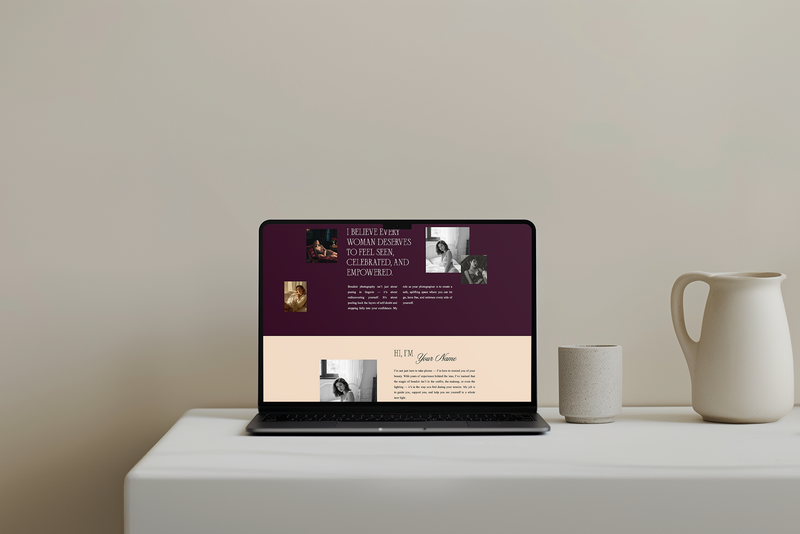sexy website design for boudoir photographer