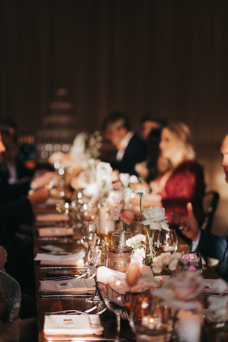 candlelit reception table 