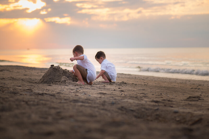 Sodus Point Beach NY, Siblings, Family Photography, Beach Photography, sand castle, boys, brothers Child Photography