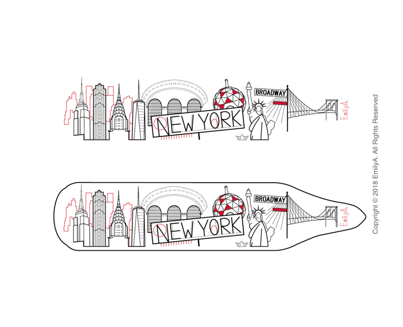 Digital Illustration, Artwork commission of New York Skyline
