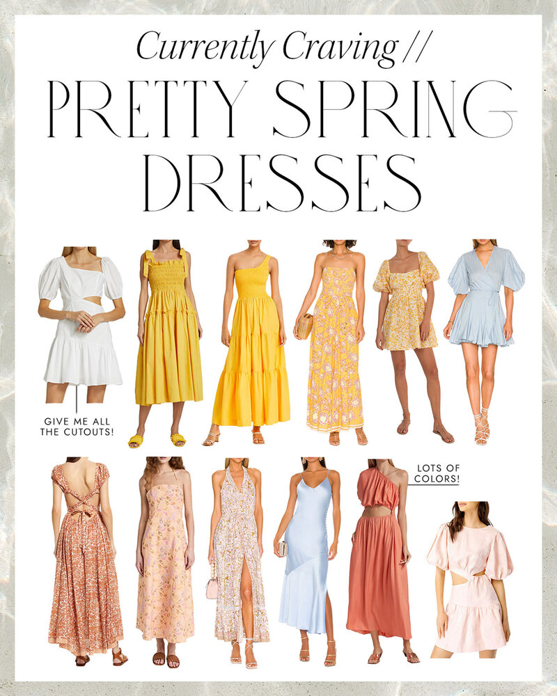 influencers, content creator, influencing, product collaborator, lifestyle content, lifestyle influencer, collaboration, influencer branding, influencer designs, fashion, beauty, home decor, family travel, LiketoKNOW.it design, blog cover design, social media design, social media, currently craving pretty spring dresses, collage design
