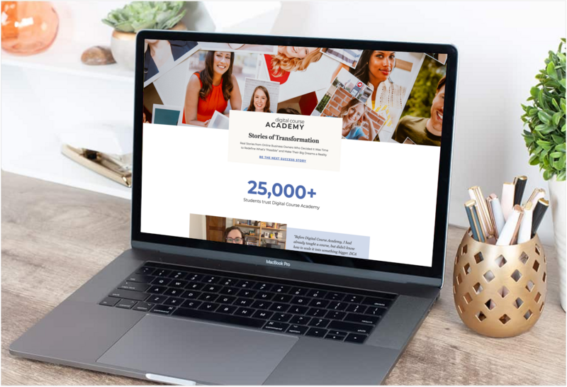 DCA Review Database Mockup on Computer - Digital Course Academy