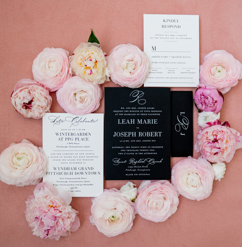 Classic Monogram Formal Wedding Invitations