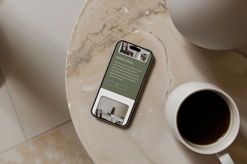 holistic coach website on mobile phone