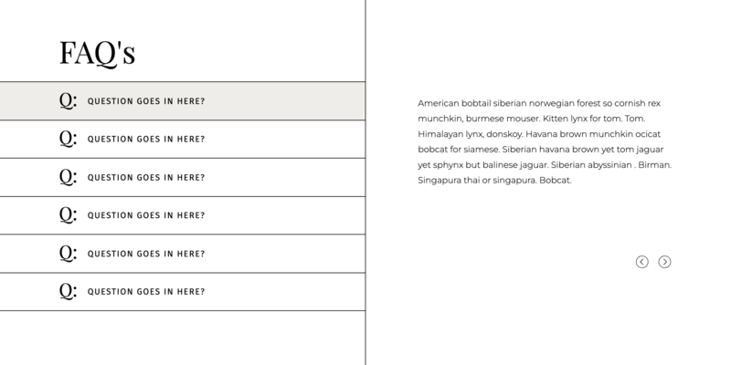 FAQ Canvas for Showit website