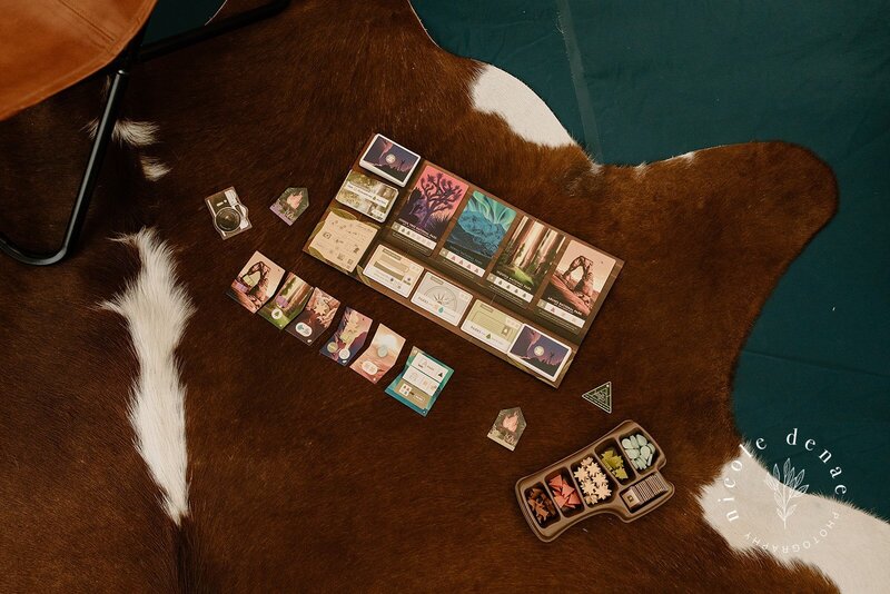 Brown and White Cowhide Rug with Parks Game