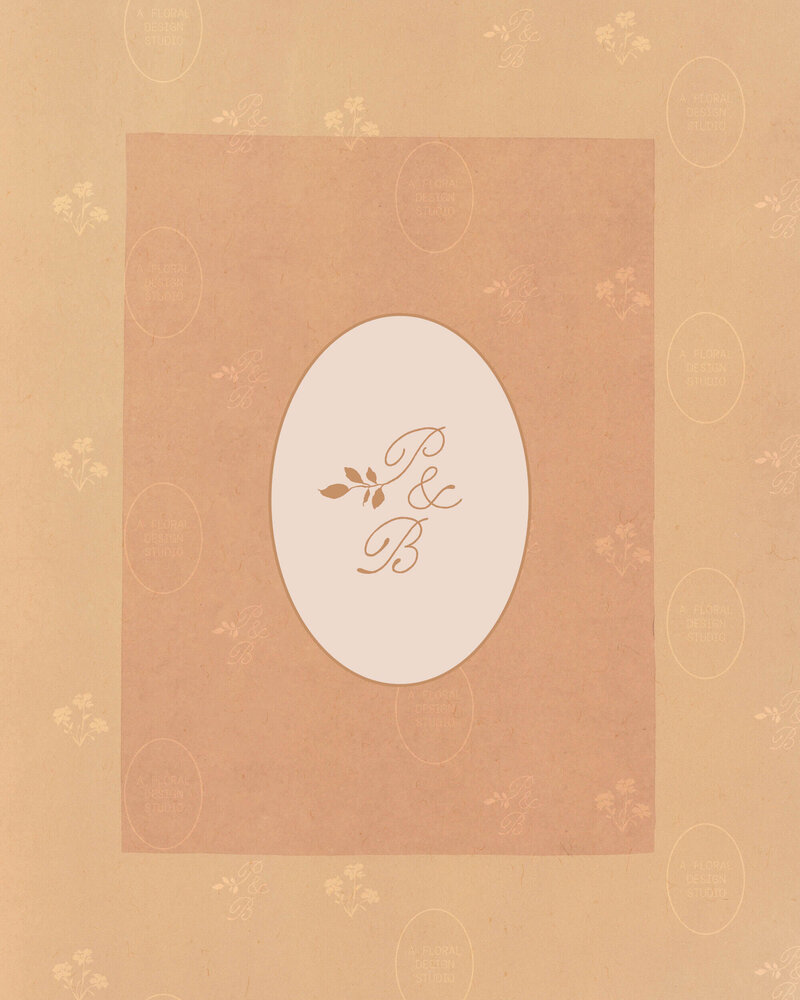 an orange background with a monogram logo design