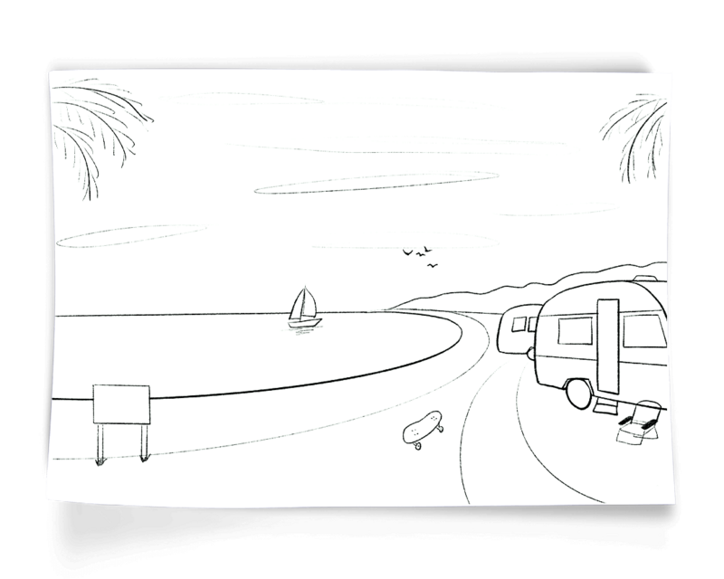 croquis de la couverture Un été au camping