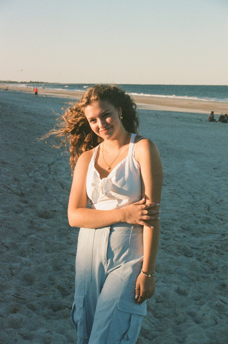 Girl smiling film photo