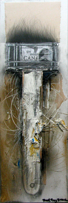 Brent Ray Fraser Penis Brush Mixed Media Painting 2007