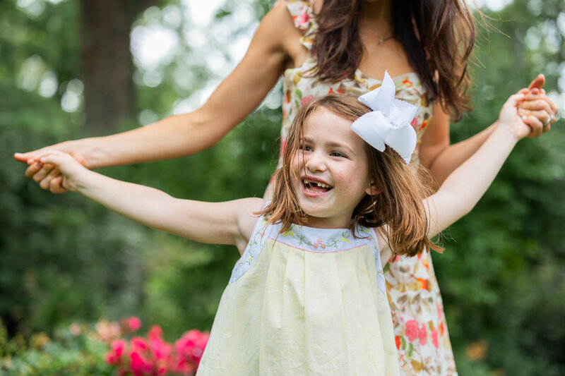 Mom and daughter at spring mini session photos in Birmingham