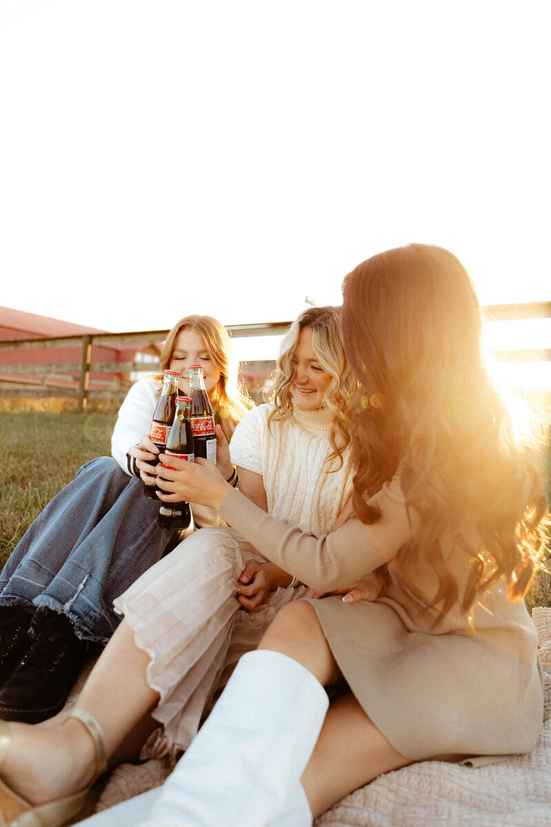 girls laughing in sunshine