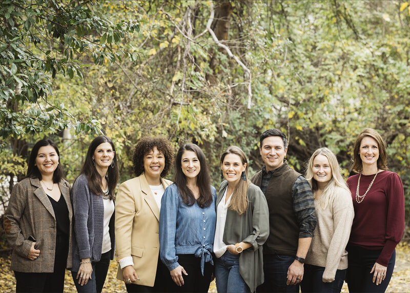 group of austin interior designers for housemill design. seven women and one man in austin, tx.