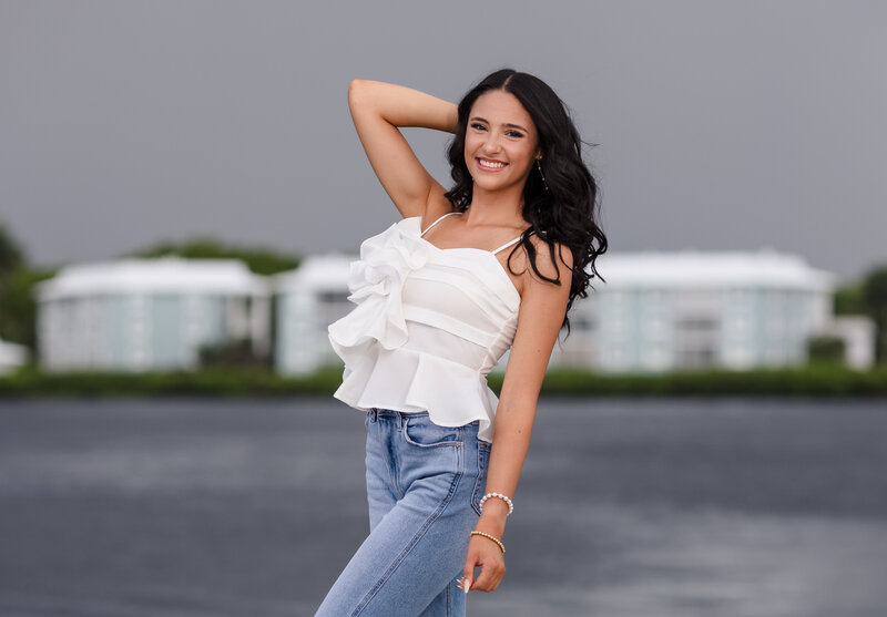 high school senior beach portrait 