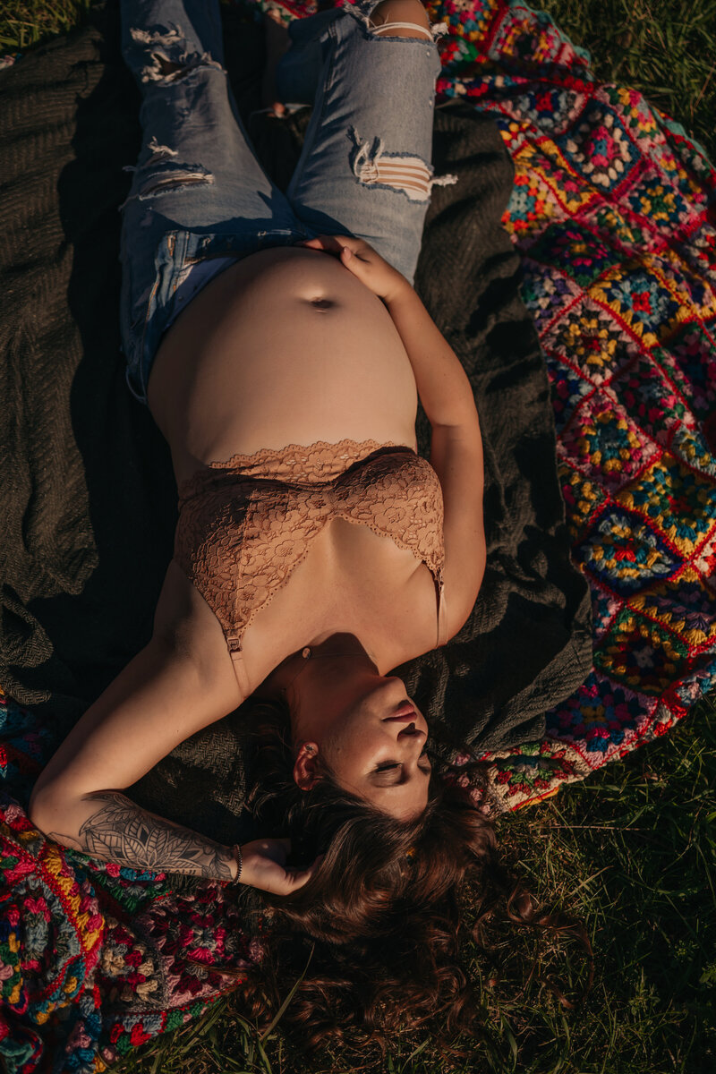 maternity photo field sunset edmonton