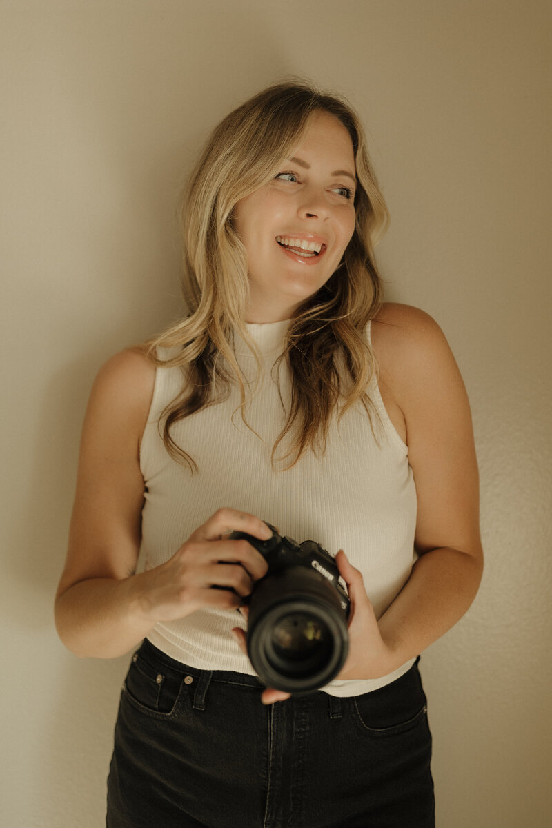 A studio photo of a photographer