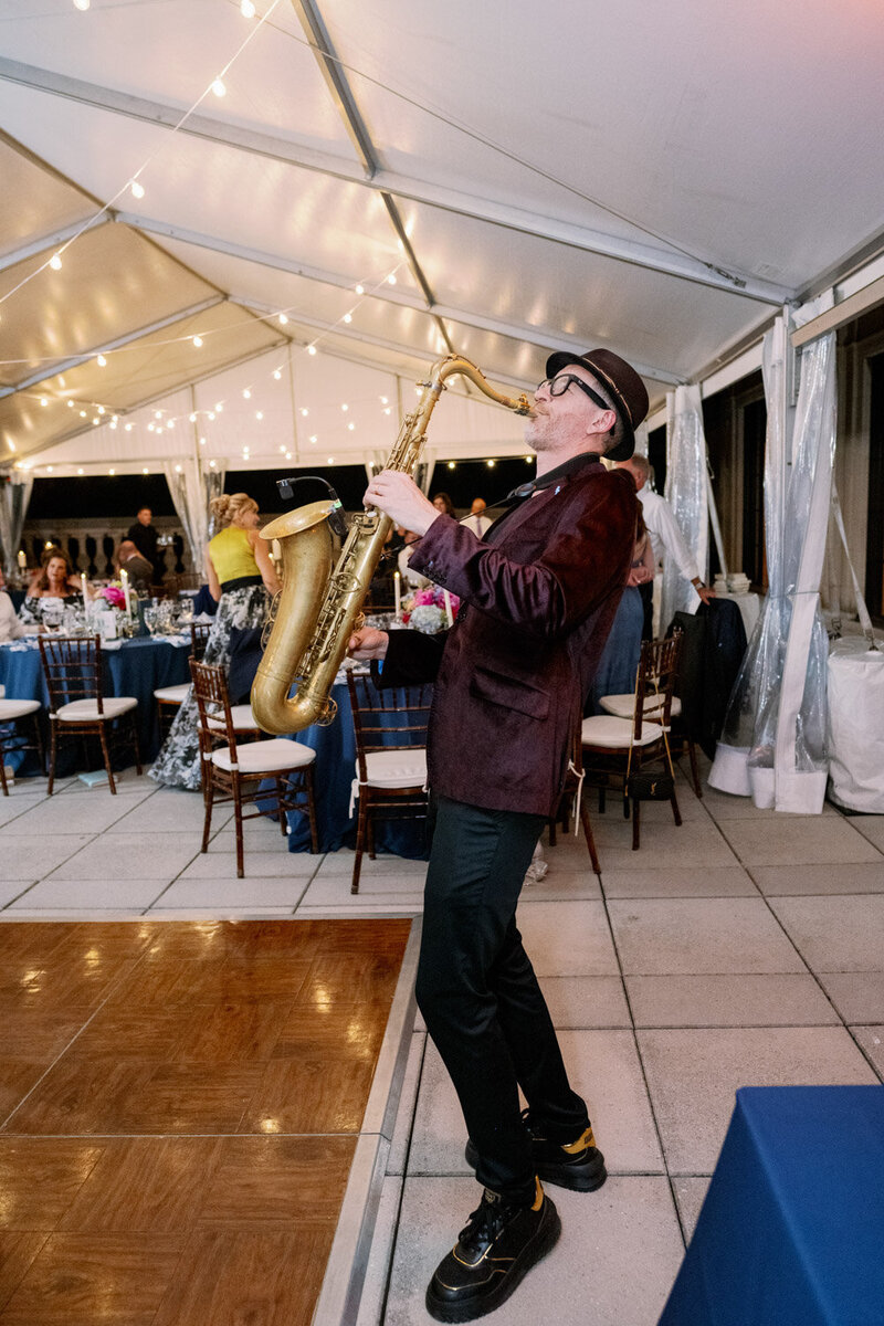 Trumpet musician performing in a wedding