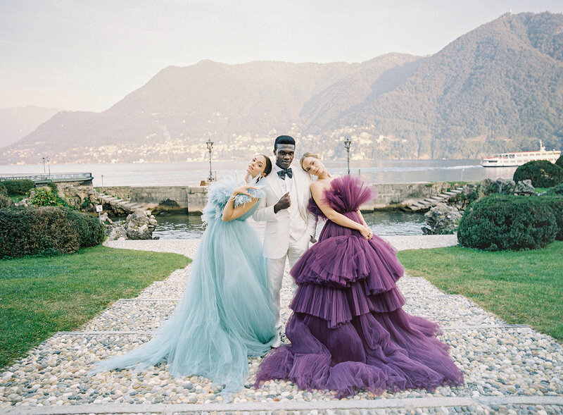 Couture wedding fashion shoot at Villa Erba on Lake Como in Italy photographed by Lake Como wedding photographer Amy Mulder Photography