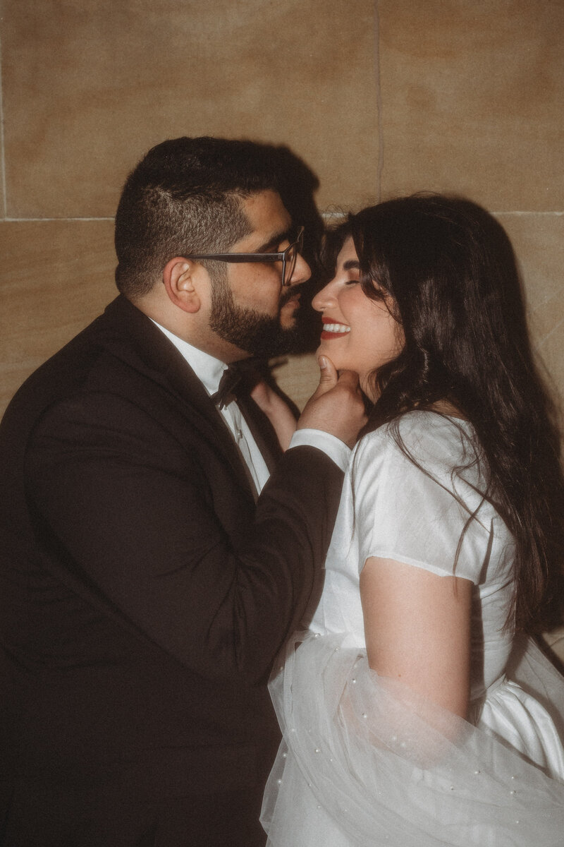 Bride and groom portrait during their elegant Philadelphia wedding