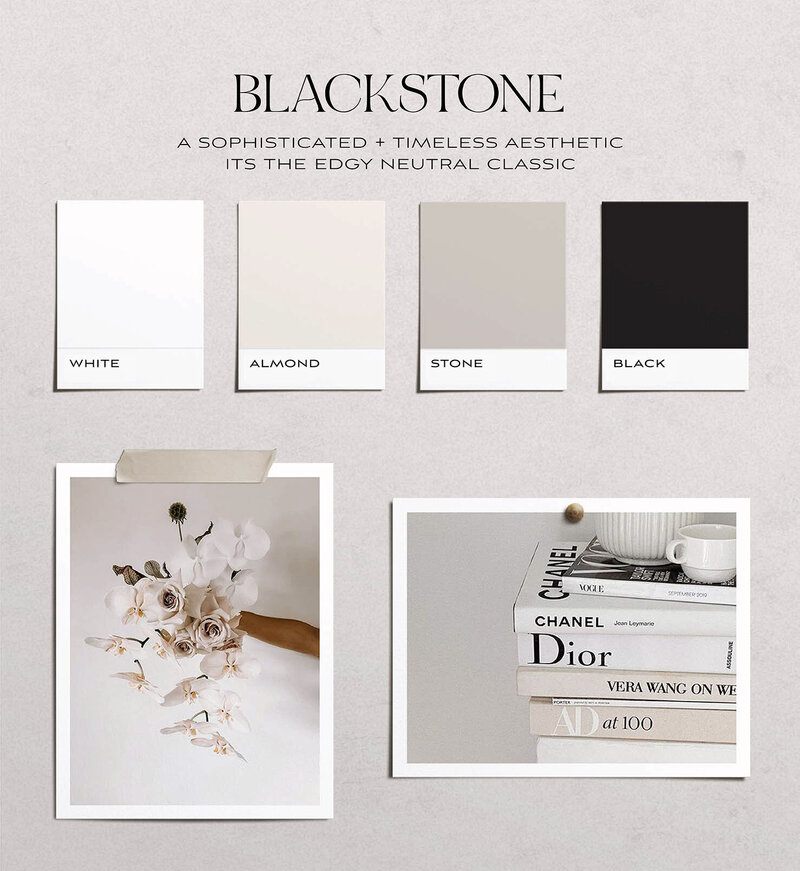 Moodboard of monochrome tones to inspire you for your wedding